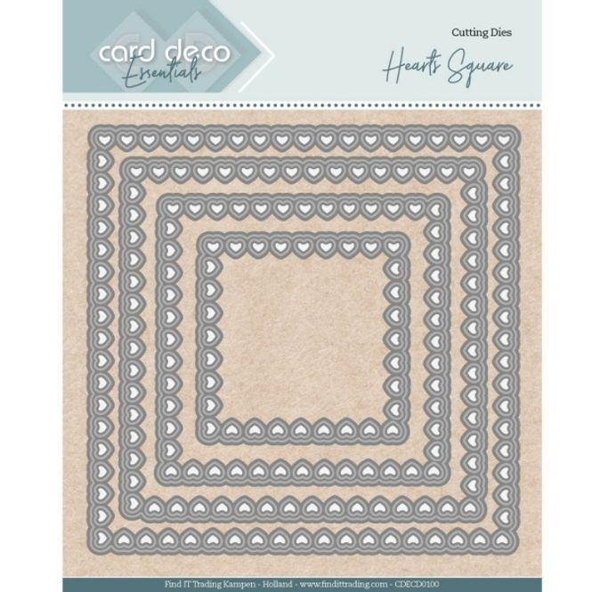 Hovedbilde Card Deco Essentials Dies Bullet Hearts Square ...