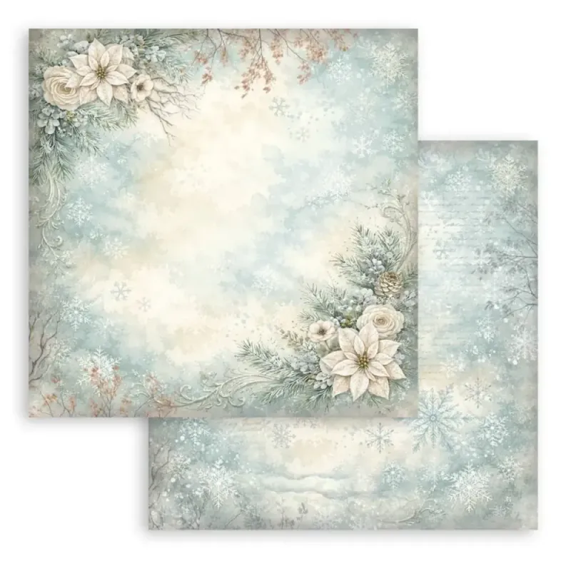 Stamperia - White Christmas - Background Selection - Paper Pad 10 doble ark - 12 x 12