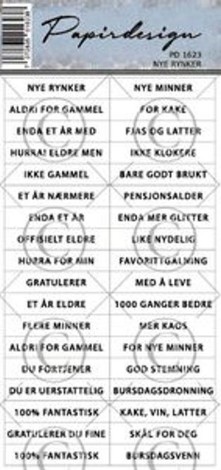 Hovedbilde Papirdesign- Klistremerker- Nye Rynker-PD 1623