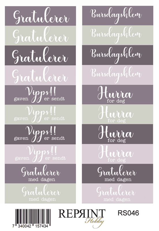  Reprint-Stickers - Timeless Norsk text - 11x16 cm-RS046