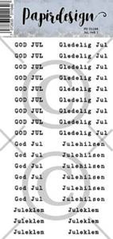 Papirdesig Klistremerke- Jul hvit 1- PD01164