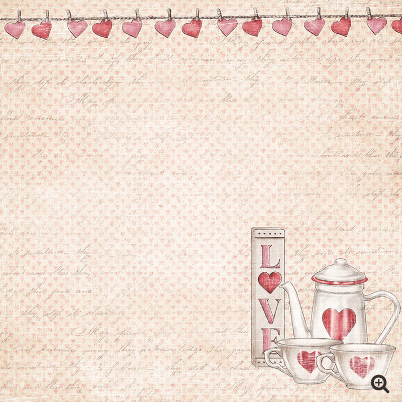 Reprint- Hearts- Blokk- 8x8inch