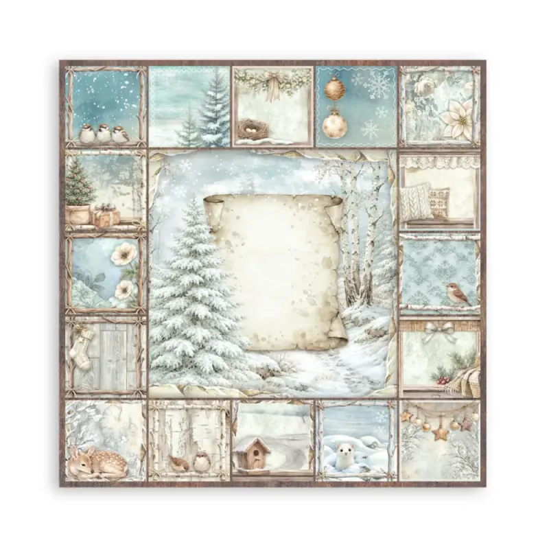 Stamperia - White Christmas - Singled sided - Paper Pad 8 x 8