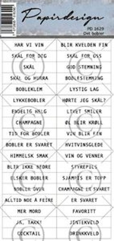 Papirdesign- Klistremerker- Det Bobler-PD 1629 