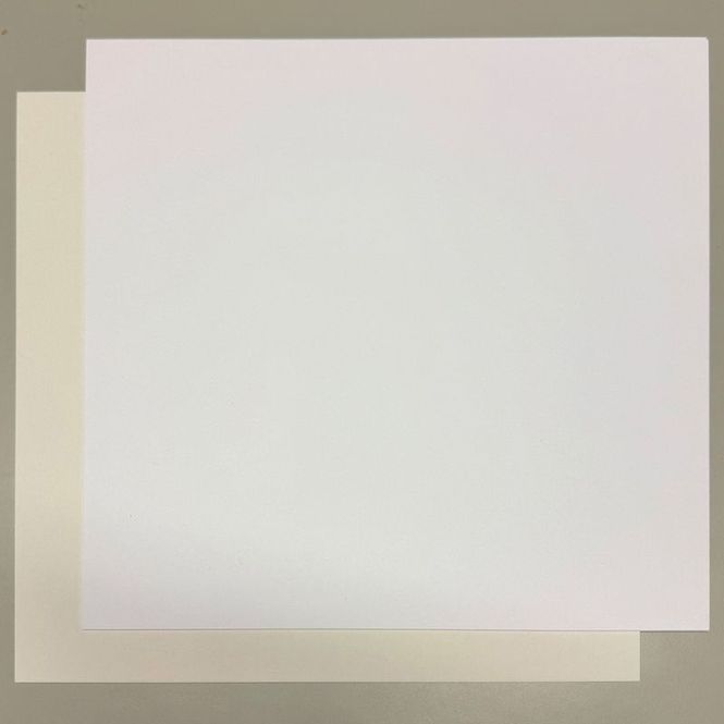 Hovedbilde Papirdesign - ensfarget -Kartong, hvit 12*12 