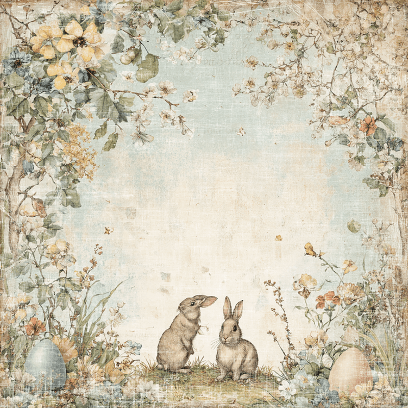 Reprint -Hello Spring -Bunnies - 12x12 (30,5 x 30,5 cm) Art.nrRP0737