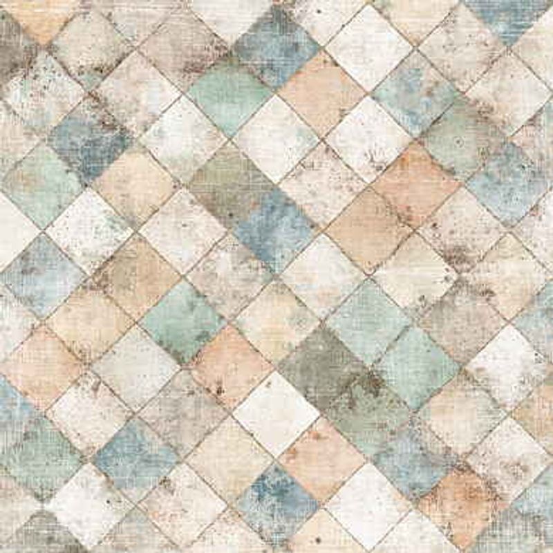  Reprint -The Pottery Collection-Faded Blue Blossom - 12x12 inch- RP0761
