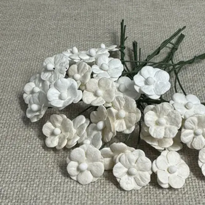 Hovedbilde Papirdesign - Små blomster hvit -BV1