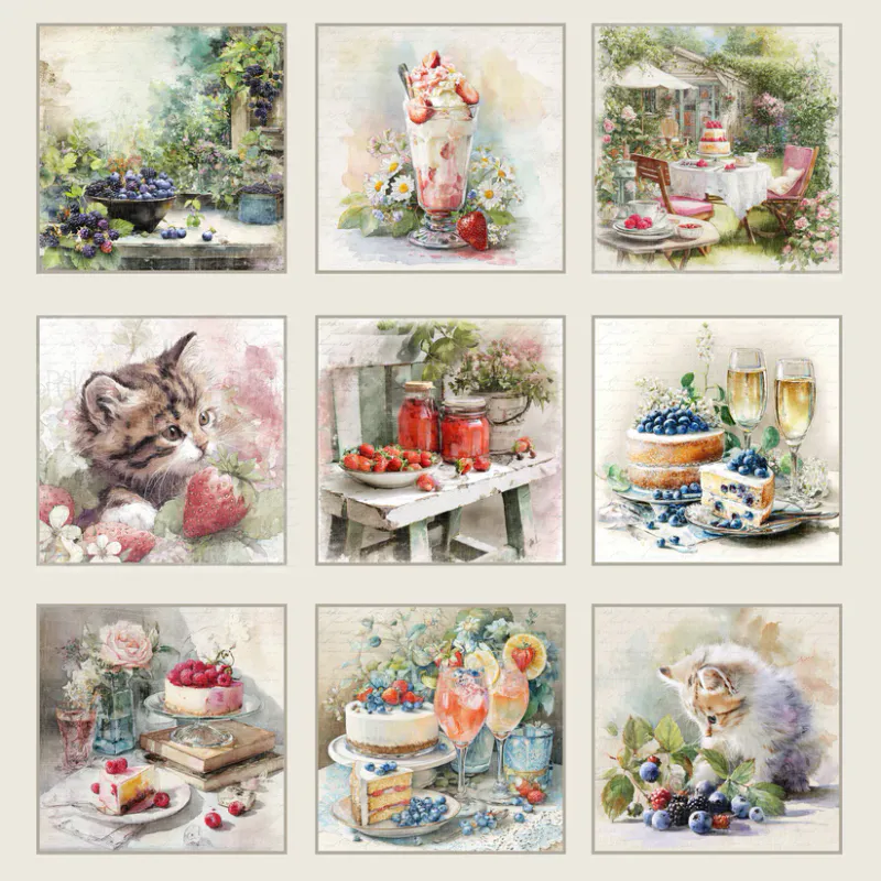  Reprint - Summer Garden Collection -blokk- 8x8inch