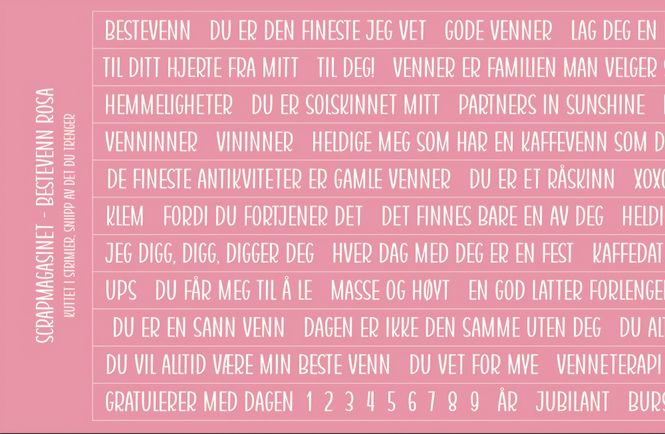 Hovedbilde Scrapmagasinet-Klistremerke-Bestevenn 10x15- Rosa
