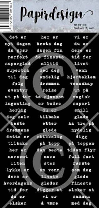 Hovedbilde Papirdesign - Klistremerker -Små ord 2, sort -PD