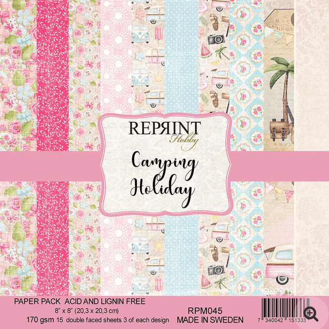 Hovedbilde Reprint-Camping Holiday- blokk 8x8 inch