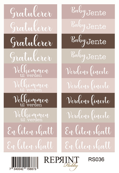 Klistremerke fra serien -Happiness baby girl Collection-RS036