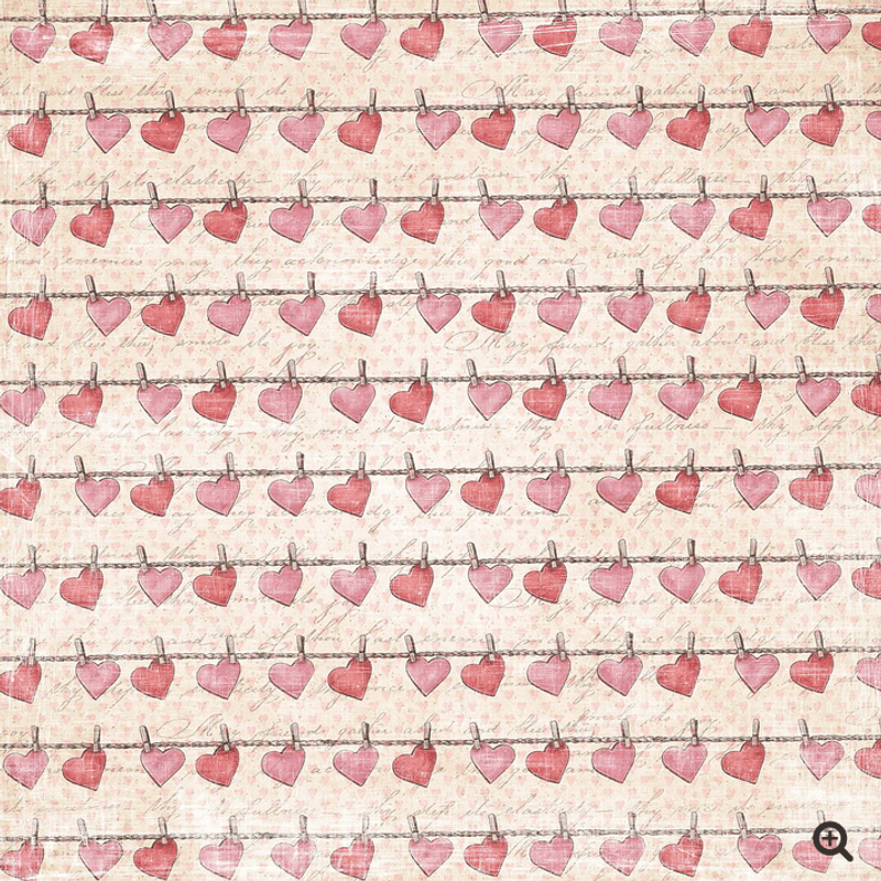 Reprint- Hearts- Blokk- 8x8inch