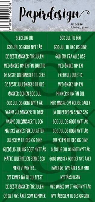 Hovedbilde Papirdesign-Klistremerker-Julefred grønn-PD00886