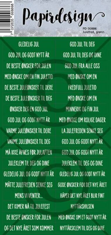 Papirdesign-Klistremerker-Julefred grønn-PD00886