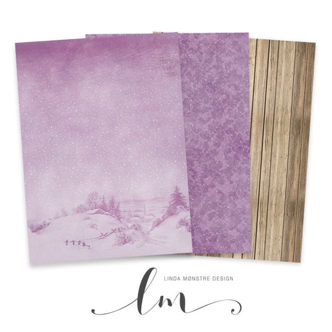 Hovedbilde Lindas Møsnter ark- Serien jul 4 - Str A4- 3 ark ...