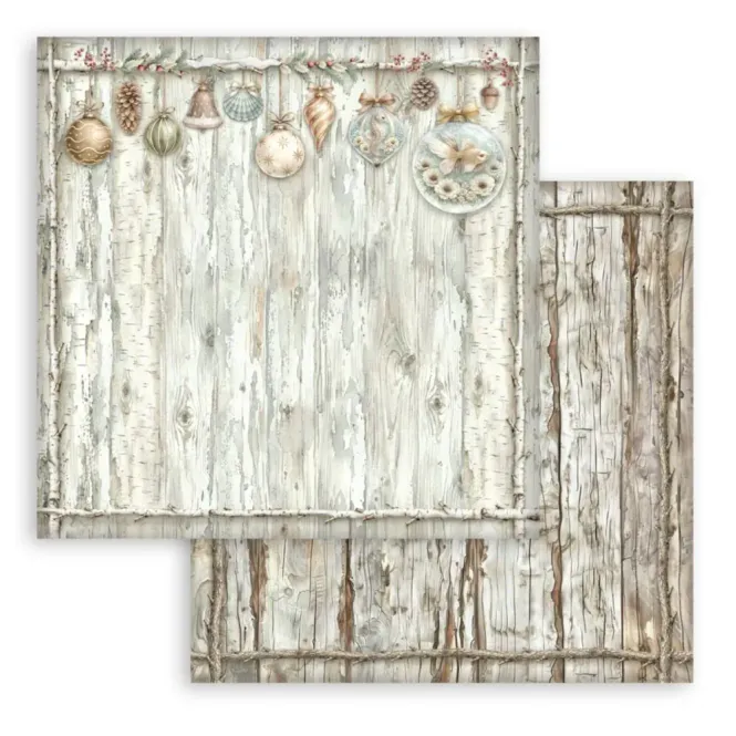 Hovedbilde Stamperia- White Christmas – Woden pattern- ...