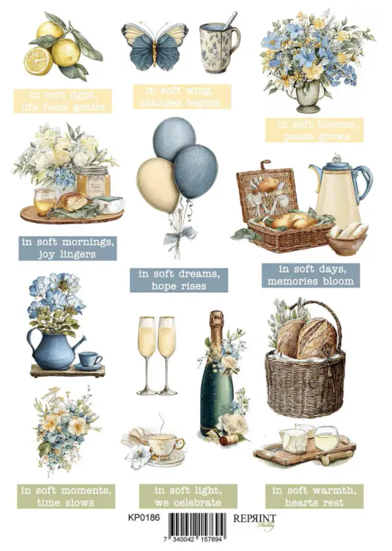 Reprint-Pappir-Klippark - Summer Meadow - A4-KP0186