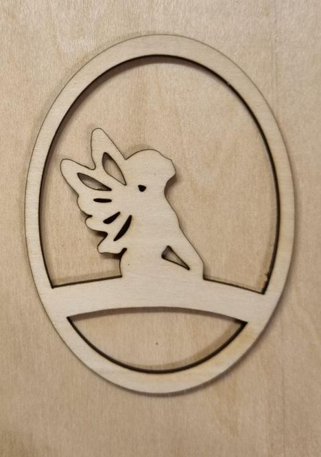 Hovedbilde Ramme med fe - Scrappehusets egen trepynt -T112