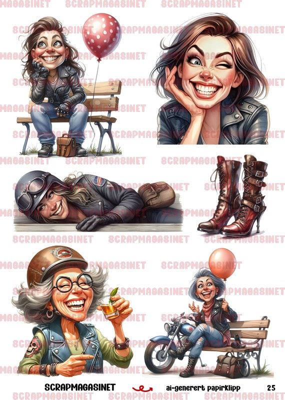 Scrapmagasinet-Papirklipp 25 - Bikerbabes
