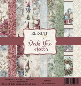 Hovedbilde Deck The Halls-blokk Reprint- Str 6x6 inch