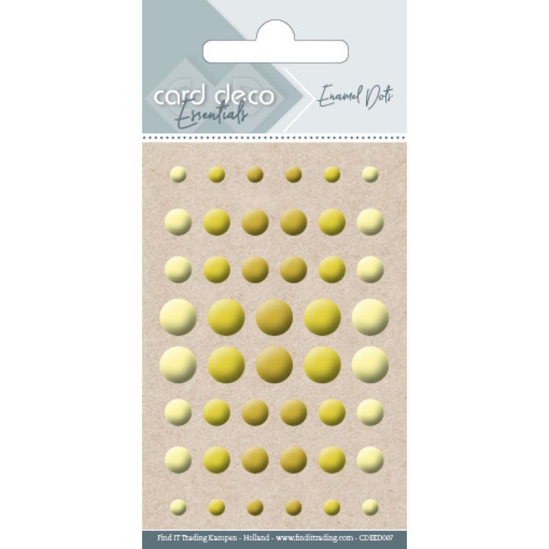 Card Deco Dots Glossy Yellow- gul nr 07
