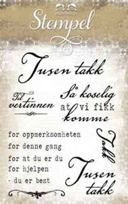 Hovedbilde Tusen Takk PD14966- Fra Papirdesign- Clear stamp
