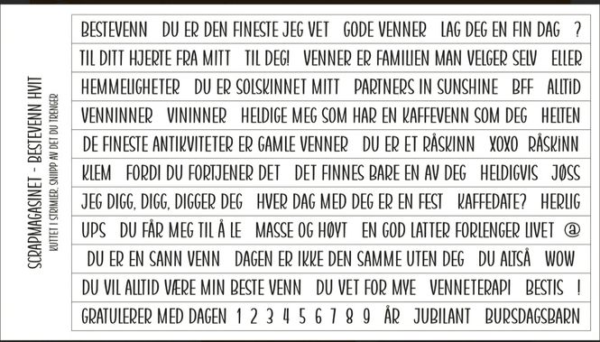 Hovedbilde Scrapmagasinet-Klistremerke-Bestevenn 10x15- Hvit