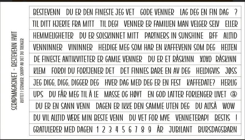 Scrapmagasinet-Klistremerke-Bestevenn 10x15- Hvit